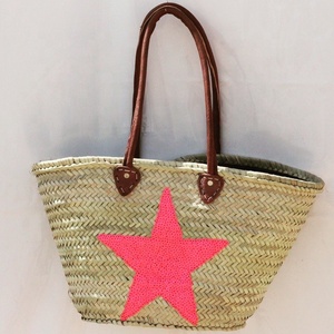 2019 STAR EMBLEM Sac à main de plage en paille tissée marocaine Sac de plage fait main - Product Image 1