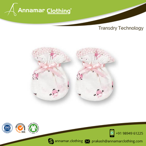 Custom Logo Printed Organic Cotton Baby Mittens - Product Image 5