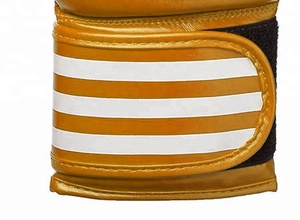 นวม MMA นวมต่อยมวย,ทำจากหนังสีทองมีลายสีขาวนวมต่อยมวยไทยซ้อมมวยทำมาใหม่ปี138 - Product Image 6