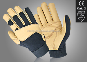 Goatskin-guantes de trabajo mecánicos de cuero, antideslizantes, KS-3170, sin forro, amarillo - Product Image 2