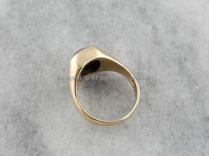 แหวนพลอยผู้ชายแฮนด์เมดนิลนิลสีดําธรรมชาติเครื่องประดับเงินแท้ 925 - Product Image 3