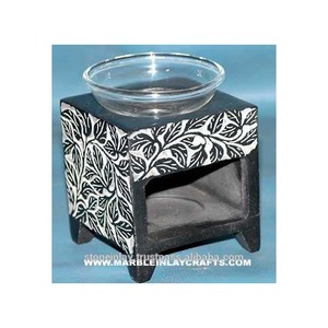 Black Soapstone Oil Burner, Aroma Oil <b>Diffuser</b> - Product Image 1