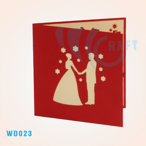 Carte de vœux popup 3D de mariage fait à la main, meilleure vente de style artisanal en papier créatif pour utilisation en souvenir - Product Image 5