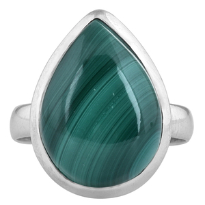 Pear Malachite Gemstone 925 <b>Sterling</b> <b>Silver</b> <b>Ring</b> Jewelry Fancy Classic <b>Silver</b> Plated Fashionable <b>Ring</b> for Unisex. - Product Image 1