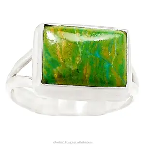 Famous 925 Sterling Silver Peruvian Blue <b>Opal</b> Handmade <b>Ring</b> - Product Image 1