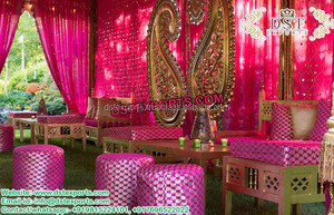 Punjabi Cultural Sangeet Configuración de escenario Punjabi Mehandi Estatua de escenario Decoración Estatua de fibra Punjabi para escenario Mehandi - Product Image 6