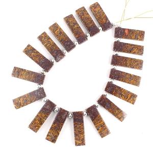 Haute qualité Rectangle perles mariam jaspe perle cristal femmes collier bijoux carré pierre précieuse perle fabrication de bijoux suppler - Product Image 1