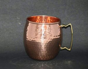 แก้วเบียร์มอสโกมิวล์ทองแดงโบราณมีด้ามจับทองเหลืองขนาด450มล. แก้วทัมเบลอร์สแตนเลสงานหัตถกรรมรายการเครื่องดื่มหัตถกรรม - Product Image 6