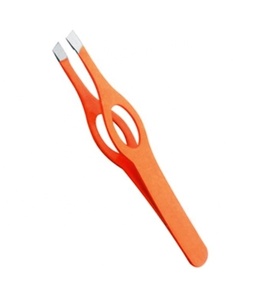 Pince à épiler en acier inoxydable de haute qualité pour les sourcils et les cils Pointe carrée avec logo personnalisé pour les soins personnels et le maquillage avec emballage - Product Image 2