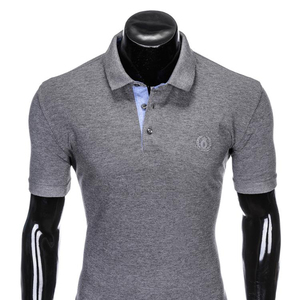 POLO blanc à col à revers, chemise unie, vente en gros, 200 g - Product Image 1