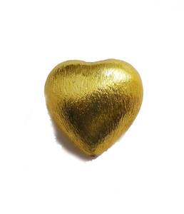 Cuentas de Latón en Forma de Corazón, Chapadas en Oro y con Acabado Cepillado - Product Image 1