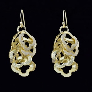 ต่างหูห้อยลวดฝรั่งเศส925แข็งชุบทองต่างหูห้อยทำมือต่างหูแฟชั่นสำหรับผู้หญิง - Product Image 2