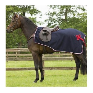 Feuille de cheval d'été durable Fabricants de haute qualité Tapis de couverture en maille de cheval bleu marine en coton disponible en plusieurs couleurs Ripstop - Product Image 3