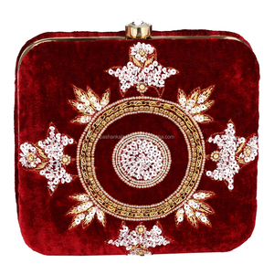 Zari เย็บปักถักร้อยลูกปัดคลัทช์กระเป๋าสำหรับสาวๆ - Product Image 1
