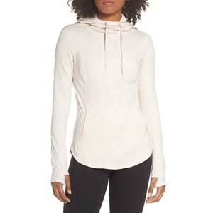 Sudadera con capucha de algodón transpirable ligera para mujer, Top deportivo activo para gimnasio, Fitness, Yoga, correr, trotar, procesamiento terminado - Product Image 1