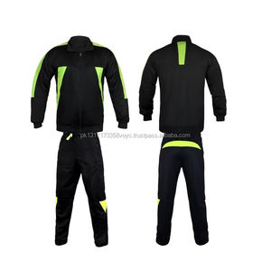 Chándal deportivo de poliéster para hombre, transpirable, de la mejor calidad, color negro y verde, 2 piezas - Product Image 4
