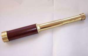 Antiguo oro Vintage latón 4 \ "telescopio/Spyglass manejado diseño náutico decoración del hogar regalo para entusiastas náuticos/marítimos - Product Image 3