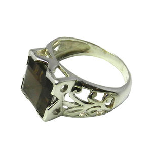 Wholesale Solid 925 Sterling Silver <b>Ring</b> Smokey <b>Quartz</b> Gemstone Handmade Silver Eternity Vermeil <b>Rings</b> - Product Image 2