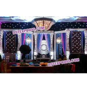 Lujosa boda real escenario decoración recepción etapa de decoración con Delizio pilares boda escenario - Product Image 1