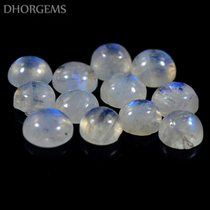 Pierre de lune arc-en-ciel naturelle Dhorgems, cabochon, pierre précieuse authentique, forme ronde, pour la fabrication de bijoux faits main - Product Image 5