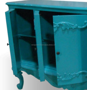 Vert Buffet 4 Portes Meubles-Mobilier de Salle À Manger De Style Français. - Product Image 5