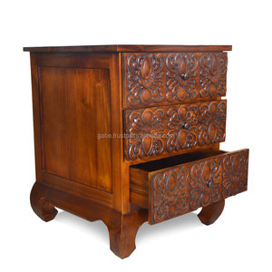 เฟอร์นิเจอร์ไม้สักบาติกวอลนัทข้างเตียง - Product Image 2