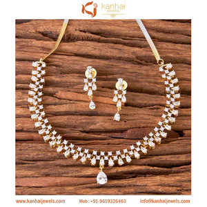 สร้อยคอเพชรอเมริกันชุดเครื่องประดับชุบ2โทนสีขาว58611 - Product Image 1