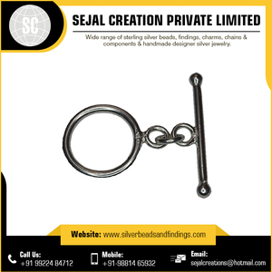 Fermoirs à bascule rayés en argent sterling 925 de 13 mm, emballage écologique, fabricant et fournisseur de sacs, argent de la meilleure qualité - Product Image 4