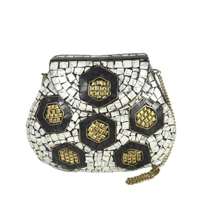 GREY MOSAIC Women's Chain Ethnic Luxury Crafts Evening <b>Bag</b> Metal Purse <b>Clutch</b> <b>Box</b> for Wedding and Party Wear - Product Image 4