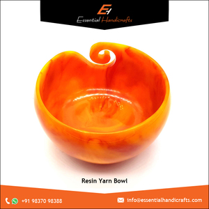 Tazón de hilo de resina ecológico hecho a mano portátil de 6x3,50 pulgadas organizador de lujo clásico Almacenamiento de lana de costura de ganchillo - Product Image 4