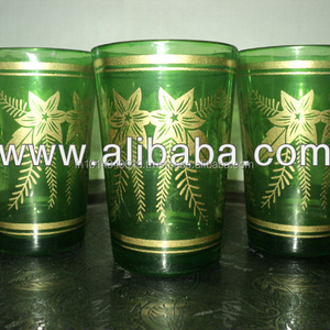 Moroccan Cawa Cup <b>Set</b> Arabic <b>Turkish</b> Tea <b>Set</b> Gold Glass Luxury Gift - Product Image 1