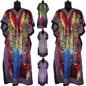 KFCL001 2025 moda árabe moderno Dubai Abaya modelos Kaftan mano bloque estampado vestido asequible africano tradicional Dashiki Kaftan - Product Image 1