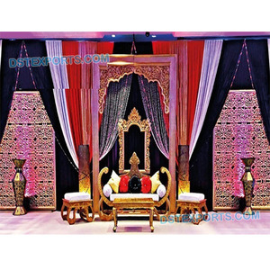 Paneles Tallados para Bodas Musulmanas, Escenario de Boda Moderno, Marcos de Fondo de Fibra para Bodas, Configuración de Marcos de Fibra Tradicionales, Evento en Suiza - Product Image 1