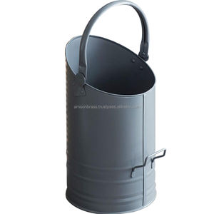 Seau en métal Accessoires de cheminée Seau à charbon en bois flotté Seau de nettoyage à cendres en fer Design tendance - Product Image 6