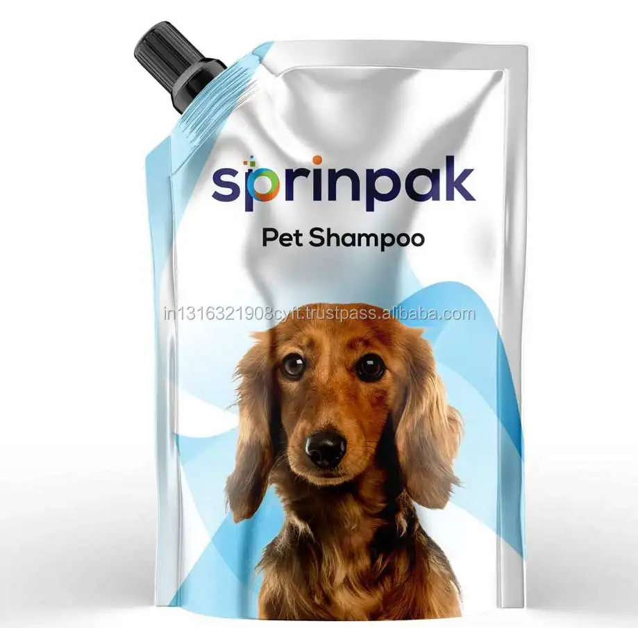 Esnek ambalaj plastik emzik çantası çantası evcil hayvan şampuanı