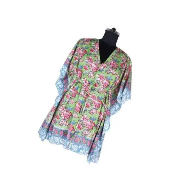 Nouveau Design 2023 robe pour filles/dames Design en pur coton Kaftan court de Jaipur inde vente en gros
