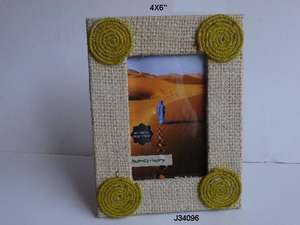 Marco de Fotos de Yute para Decoración del Hogar Disponible en Todos los Tamaños y Diseños con Esquinas de Disco de Yute para Exhibición de Imágenes - Product Image 3