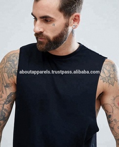 เสื้อกล้ามลายทางยาวสำหรับผู้ชายเสื้อกล้ามสไตล์สตรีทแบบรูดแขนเสื้อลงพร้อมรายละเอียดความทุกข์เสื้อกั๊กยาวสุดๆ - Product Image 3