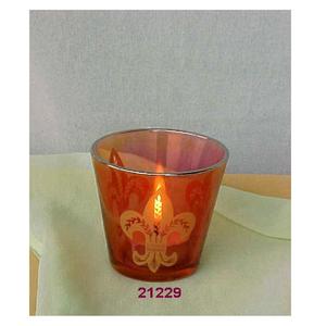 Pot de bougie décoratif de Noël support votif en verre rouge décoratif pour la décoration de la maison - Product Image 1