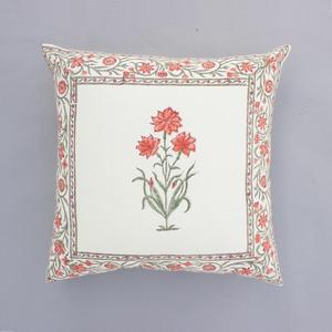 Housse de coussin carrée 40X40CM en coton et lin à imprimé floral - Product Image 1