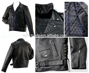 Veste d'hiver pour homme en cuir PU, style motard, avec broderie décorative, coupe-vent et imperméable, fabriquée au Pakistan - Product Image 5