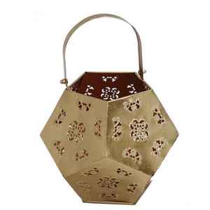 NEW HOME DECORATION ANTIQUE FILIGREE ROUND GOLD HANGING <b>HURRICANE</b> <b>LANTERN</b> - Product Image 6