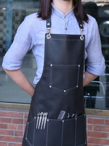 Professional Leather Hairdressing Barber <b>Apron</b> for Barber Hairstylist Salons <b>BLACK</b> - Product Image 6