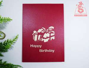 กล่องของขวัญวันเกิด การ์ดป๊อปอัพตัดเลเซอร์ทํามือ 3 มิติพร้อมฝาครอบสีแดงงานฝีมือในเวียดนาม - Product Image 6