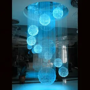 LED color changing fiber optic chandelier lighting modern crystal