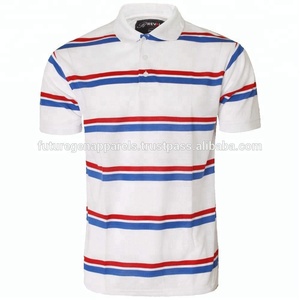 เสื้อยืดผ้าฝ้ายลายทางแขนสั้นแบบถักลายทางวินเทจแบบ100% แหวนถักลายสีตามสั่ง - Product Image 3