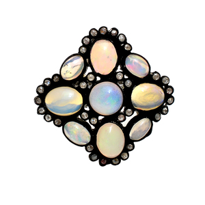 Anillo de compromiso de ópalo etíope de fuego blanco atractivo de Plata de Ley 925, ajuste de bisel para fiesta, joyería de piedra preciosa - Product Image 3