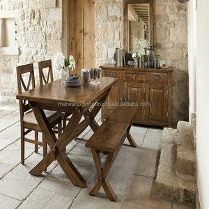 Table à manger en bois de manguier massif de haute qualité pour meubles d'extérieur Villas et cours de taille personnalisée Marwar Exports Modèle 517 - Product Image 4