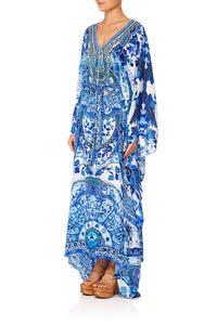 Caftan multicolore à imprimé numérique pour femmes, vêtements élégants pour la plage, - Product Image 6