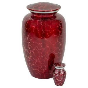 Urnas funerarias de Metal para adultos, urnas de cremación de cenizas de cristal rojo, estilo americano/europeo - Product Image 1